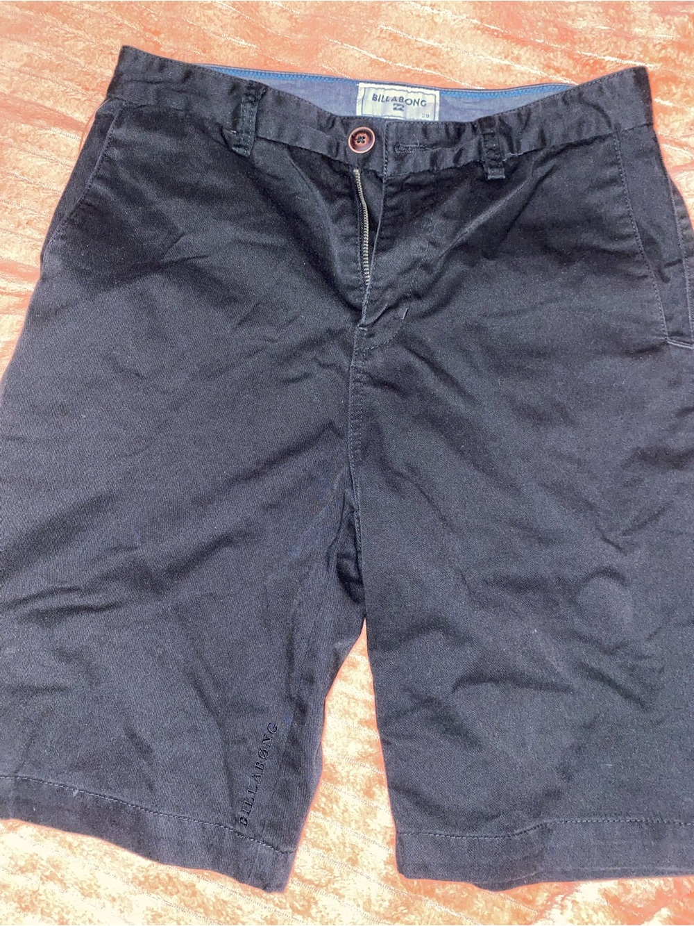 Y2K Vintage Black Billabong Men's Navy Flat Front Casual Shorts